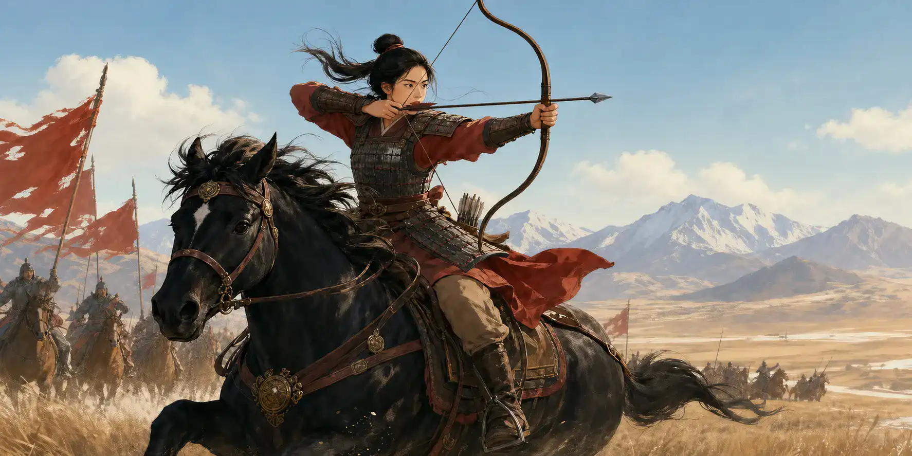 A modern imagined scene inspired by the Ballad of Mulan